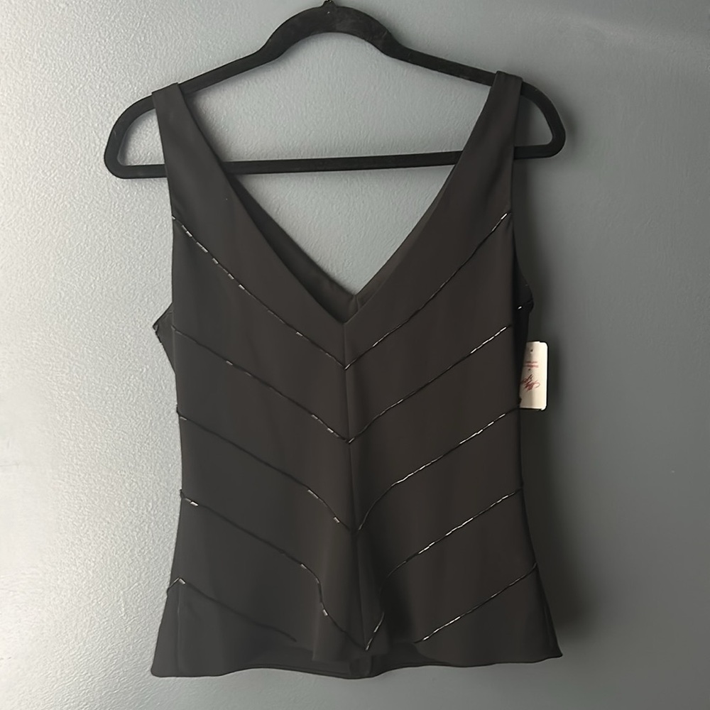 🖤 NWT Jones New York Black Sleeveless Top size 10 beading new with tags - Picture 6 of 12